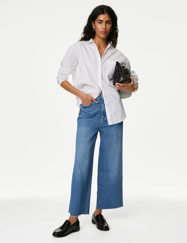 Lyocell Blend High Waisted Wide Leg Jeans | Marks & Spencer (UK)