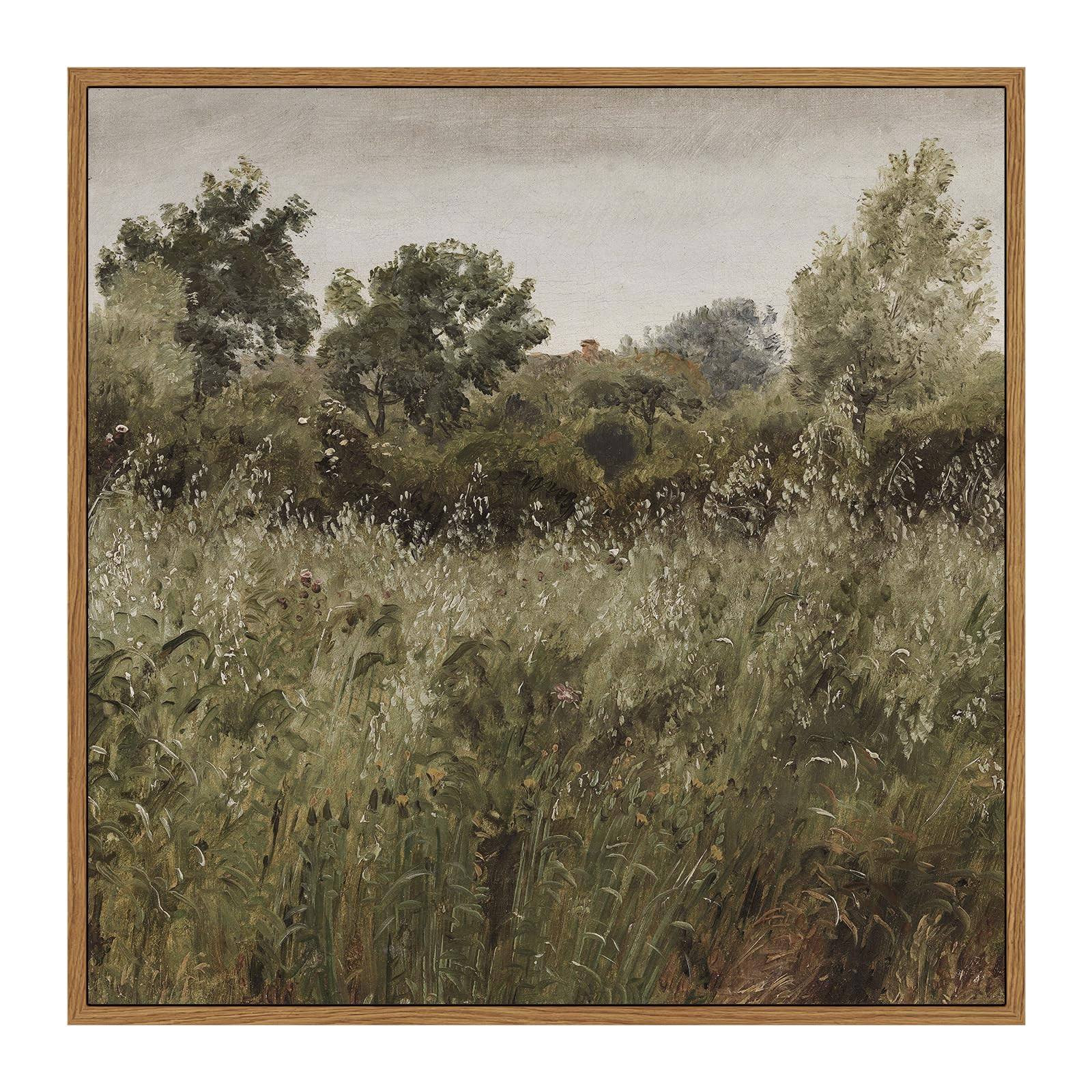 InSimSea Square Framed Canvas Wall Art, Vintage Farmhouse Natural Field Wall Art Prints, Desk Dec... | Amazon (US)
