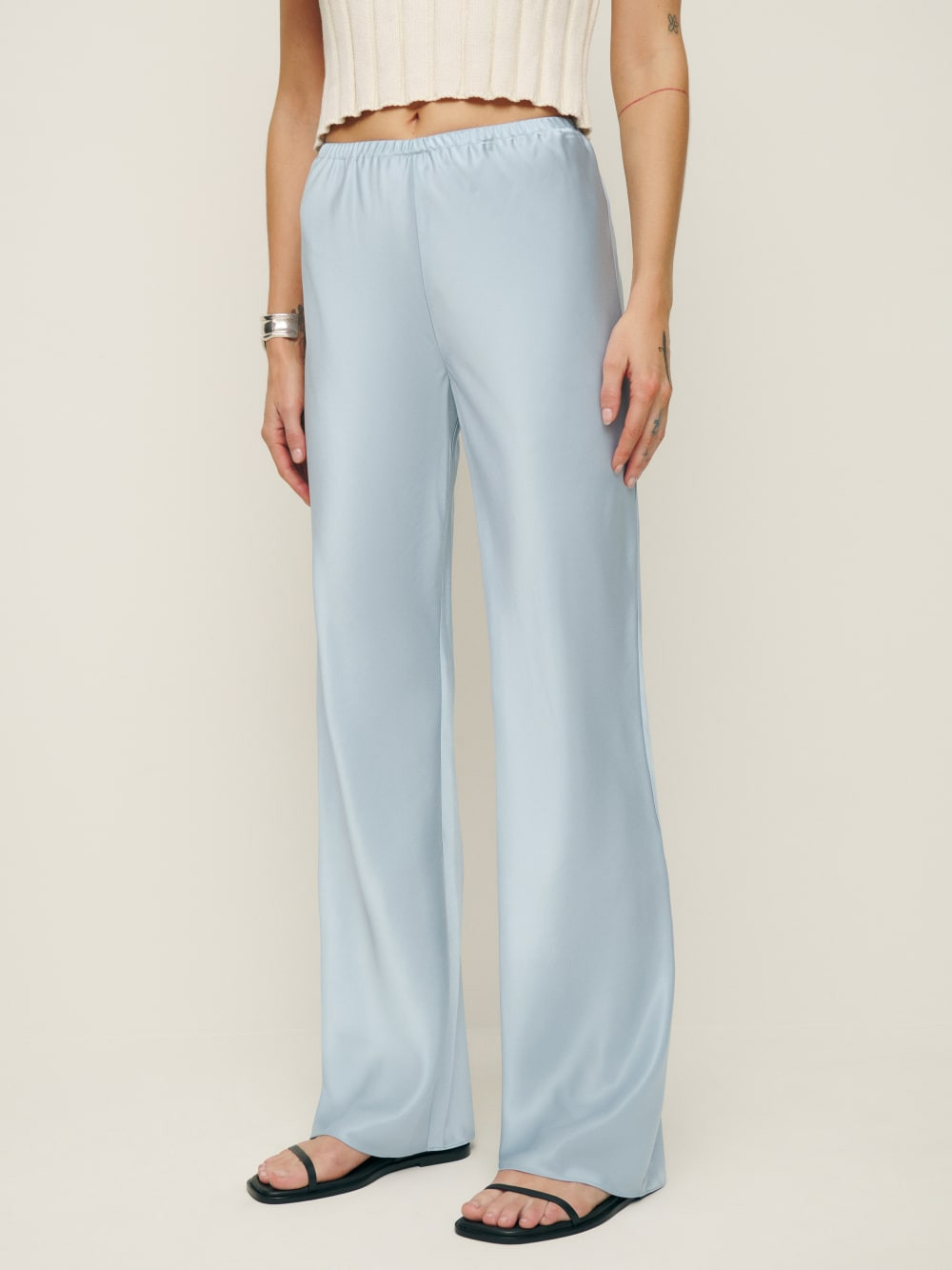 Gale Satin Mid Rise Bias Pant | Reformation (Global)