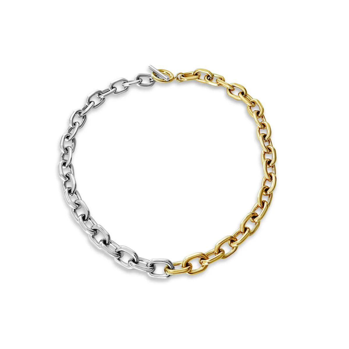 The Silver & Gold Juliet T-Bar Necklace | Anisa Sojka