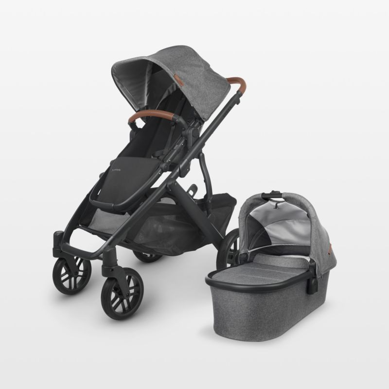 UPPAbaby Vista V2 Grey Full Size Baby Stroller with Toddler Seat & Canopy + Reviews | Crate & Kid... | Crate & Barrel
