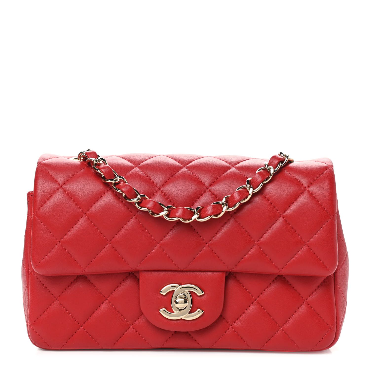 CHANEL

Lambskin Quilted Mini Rectangular Flap Red | Fashionphile