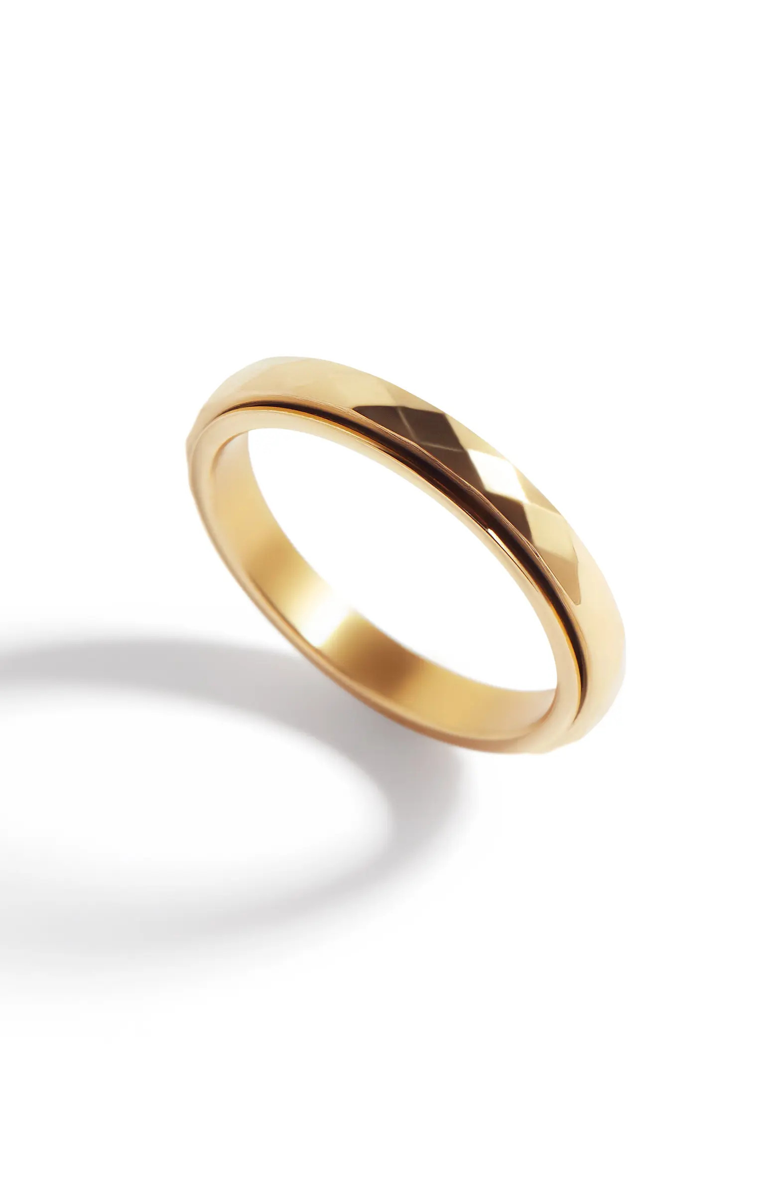 Dainty Hammered Band Spinning Fidget Ring | Nordstrom