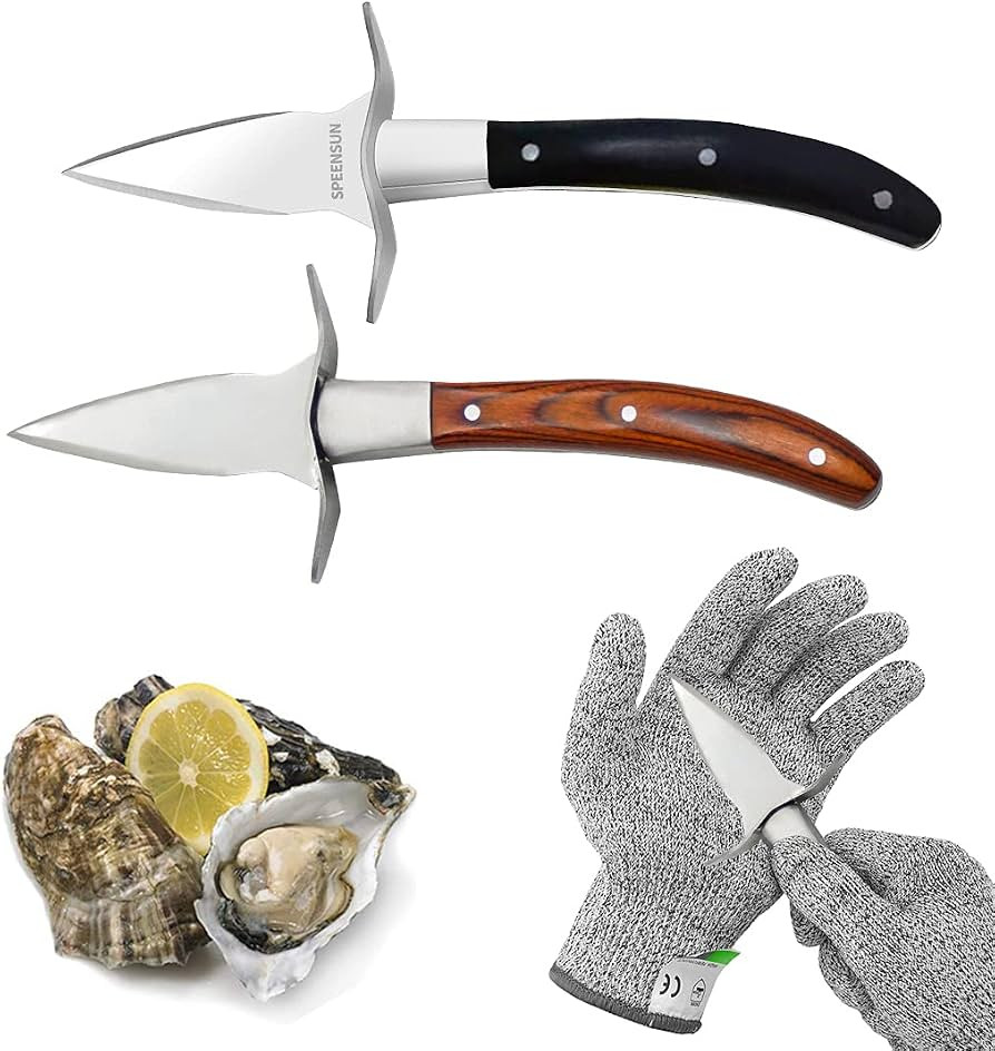 Oyster Shucking Knife,Oyster Shucker,2 Set Sturdy Sharpness Oyster Knife With Comfort Wood-handle... | Amazon (US)