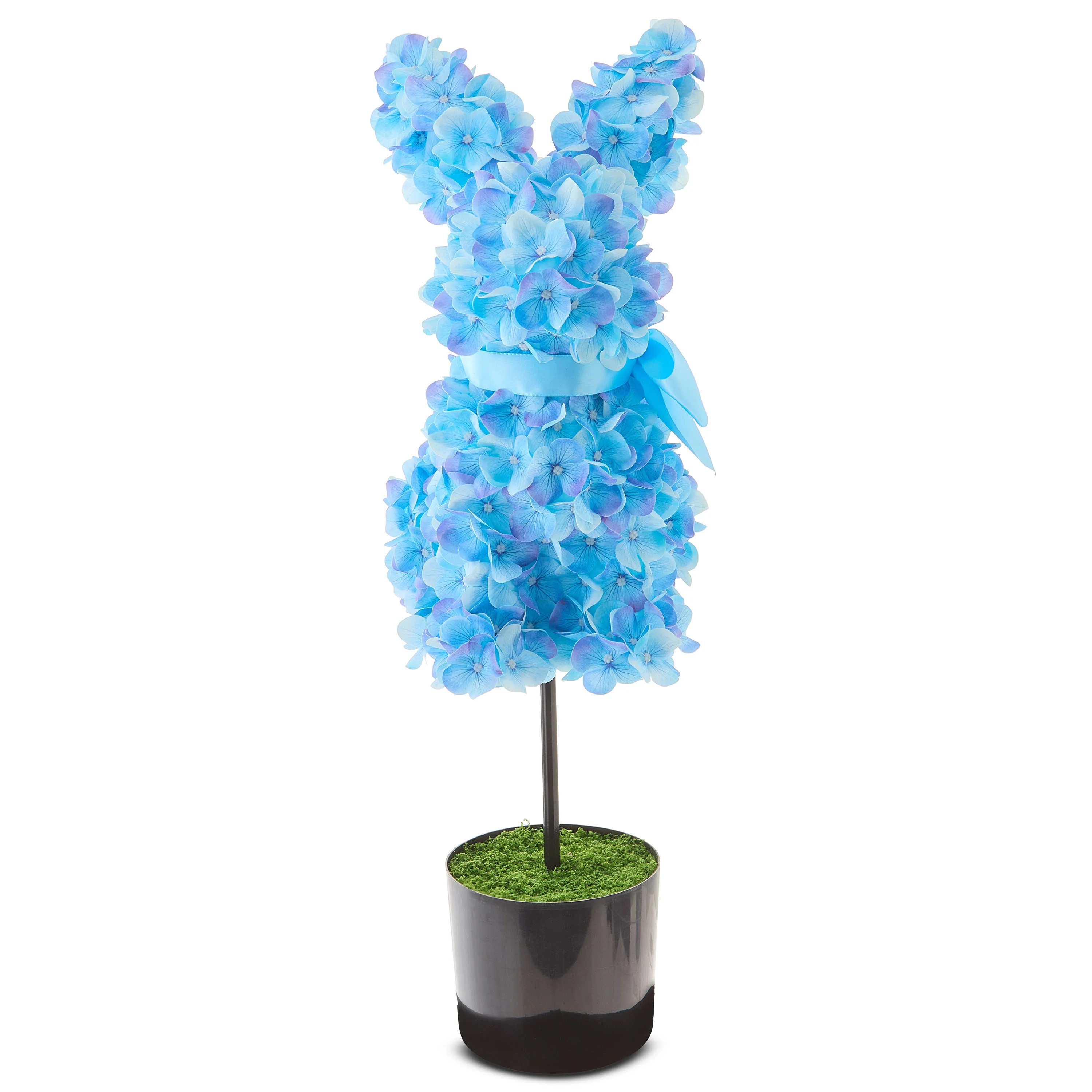 Hydrangea Bunny Topiary, Blue, 27", Easter by Way To Celebrate | Walmart (US)