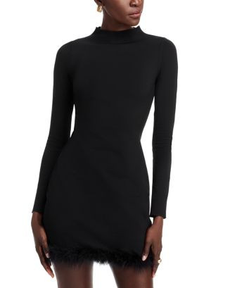 Feather Trim Ponte Knit Mini Dress - Exclusive | Bloomingdale's (US)