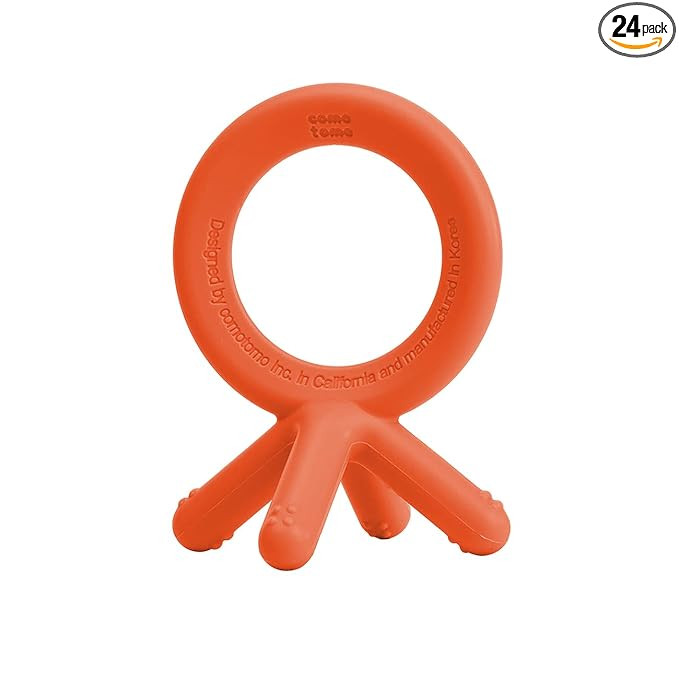 Comotomo Silicone Baby Teether, Orange, 1.75 x 1.75 x 3" | Amazon (US)