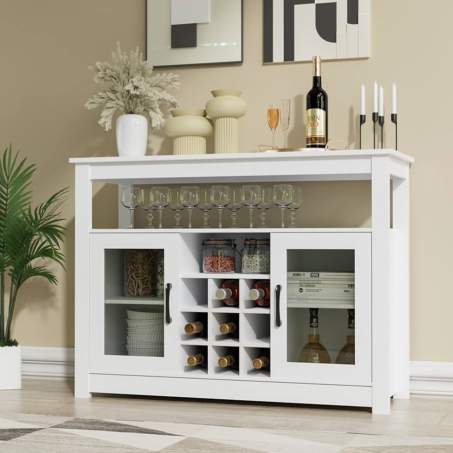 Cozy Castle Wine Liquor Bar Buffet Cabinet, Buffet Sideboard, Freestanding Buffet Storage Cabinet... | Amazon (US)