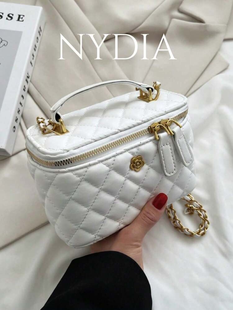 1 Piece Classic Fashion Elegant Solid Color Small Fragrance Style Popular New Hand Box Bag Simple... | SHEIN