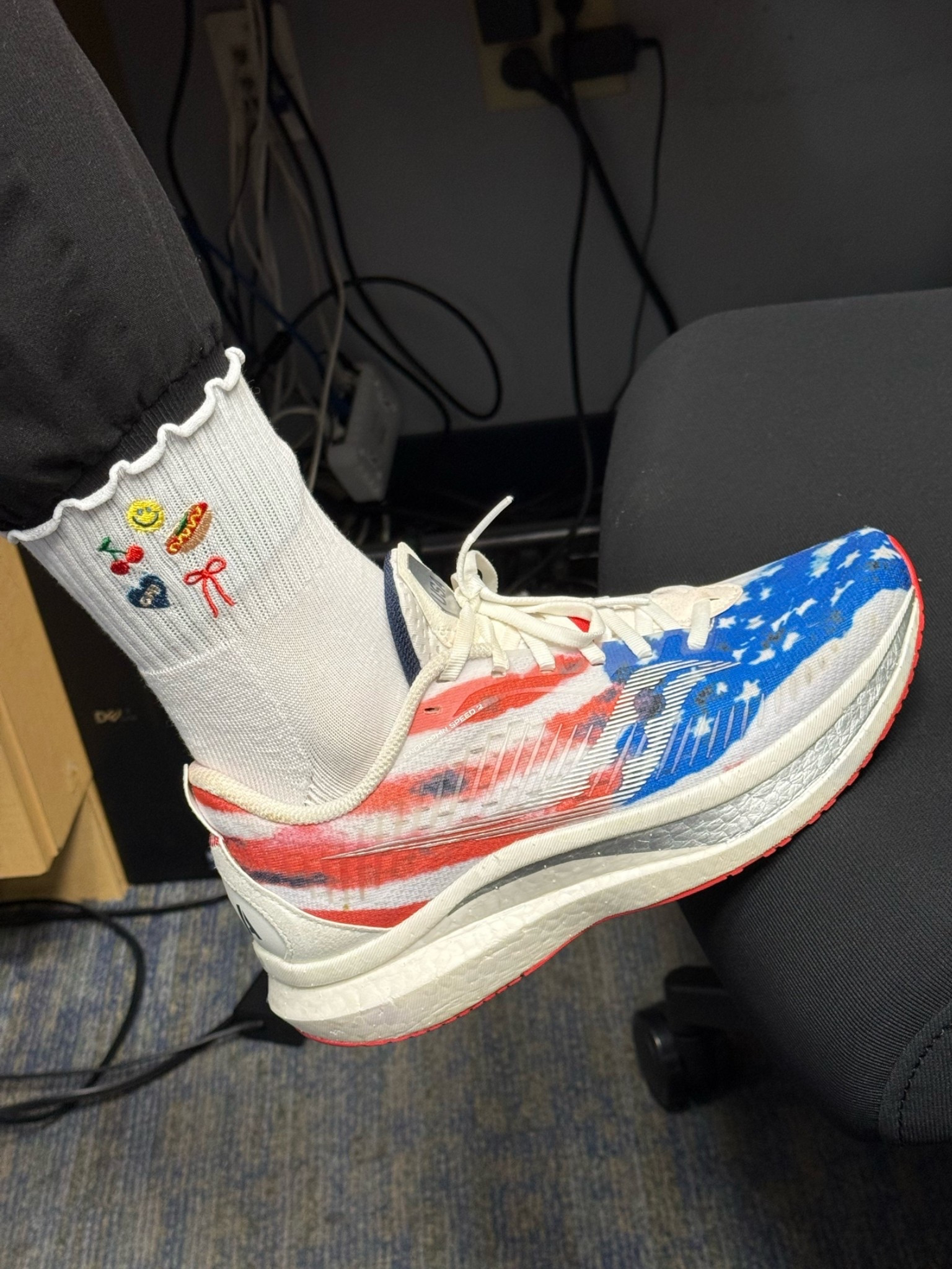 My Team USA theming and content! Now these are running shoes and I would truly not recommend wearing them for walking and standing day to day as they are not made for that but I do love the red white and blue from Saucony! Also these Alice & Wonder socks from Chicago!

#LTKActive #LTKSeasonal #LTKootd