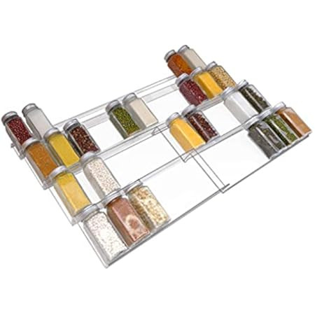 FEMELI Spice Drawer Organizer Insert for Kitchen,Adjustable Expandable Spice Rack Tray 4 Tiers for S | Amazon (US)