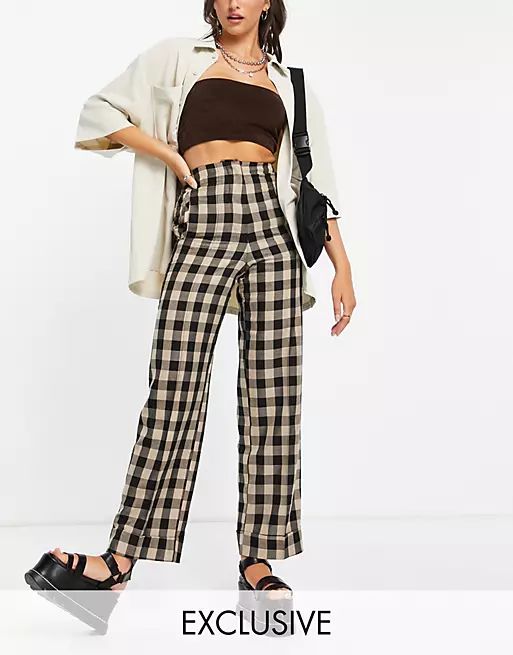 COLLUSION dad trouser in check | ASOS (Global)