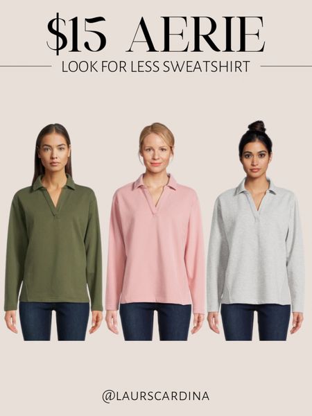 These sweatshirts are a great Aerie look for less, and they’re only $15!

@walmart #walmartpartner #walmart 

Pullover sweatshirt, collared sweatshirt, v neck, winter outfit, athleisure 

#LTKfindsunder50 #LTKstyletip