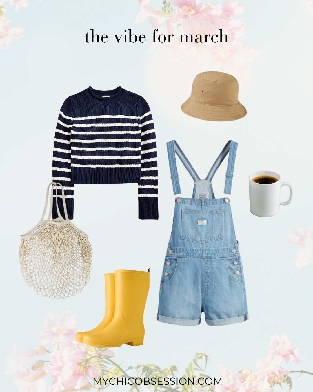 The fisherman aesthetic can inspire your spring fashion this March with bucket hats, striped sweaters, overalls, work boots, bright yellow accents, a warm mug of coffee, fishnet totes for the market, and a practical, nostaglic vibe. 

 #LTKSeasonal #LTKStyleTip #LTKShoeCrush