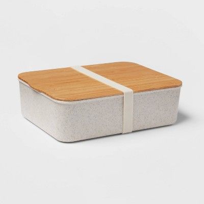 Bento Box with Bamboo Lid White Sand - Threshold&#8482; | Target