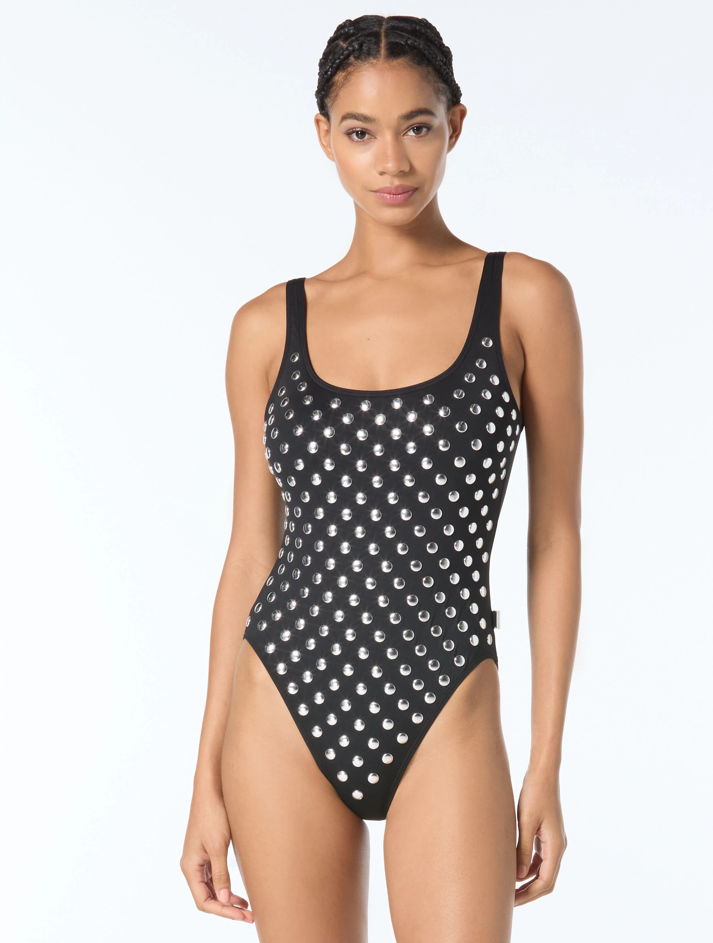Michael Kors Scoopneck One Piece Swimsuit - Oversized Studs | Beach2Ocean