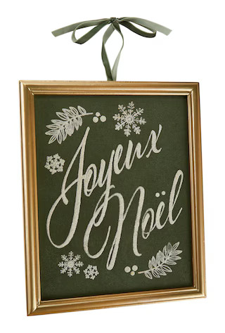 CANVAS Holiday Homecoming Collection Green & White "Joyeux Noel" Wood Sign, 12-in x 10-in | Canadian Tire