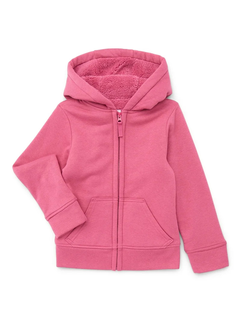 Wonder Nation Girls Kids Tough Fully Lined Zip Hoodie Jacket, Sizes 4-18 & Plus | Walmart (US)