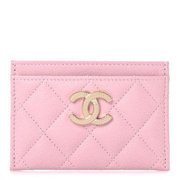 Caviar Quilted Card Holder Light Pink | FASHIONPHILE (US)