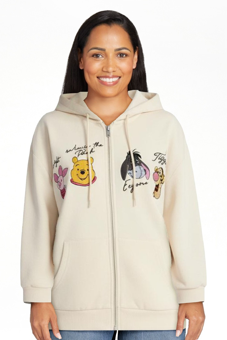 Disney Winnie the Pooh Women’s Graphic Zip-Up Hoodie Sweatshirt, Sizes XXS-XXL | Walmart (US)