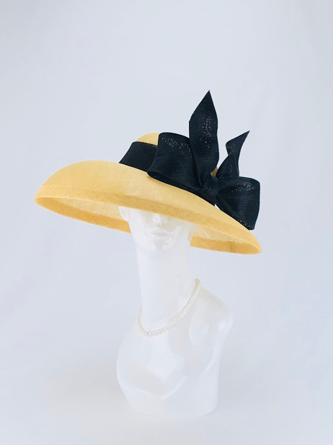 Tan and Black Sinamay Hat - Etsy | Etsy (US)