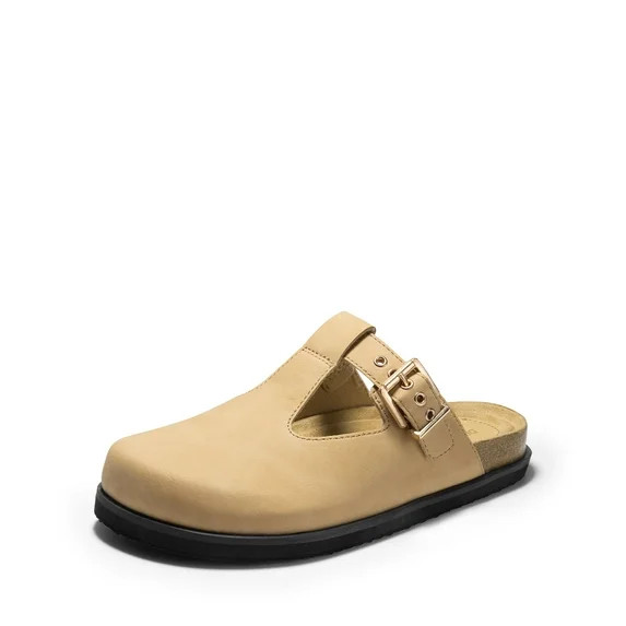 DREAM PAIRS Women's Clogs & Mules Stylish Leather Mules Cork Footbed Couple's Clogs for Women | Walmart (US)