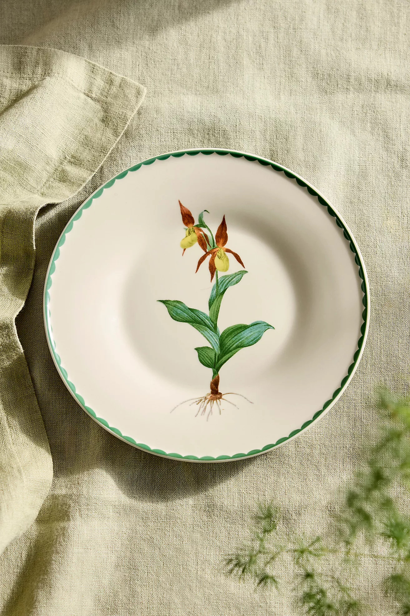 Spring Botanical Stoneware Plate | Anthropologie (US)