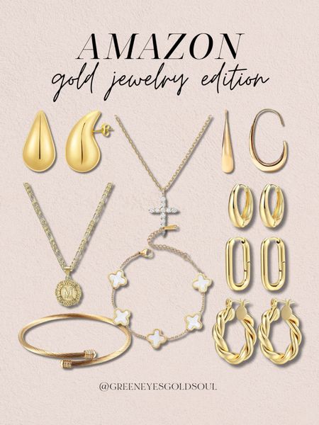 Amazon gold jewelry edition 💗 
Gold earrings, gold hoops, cross necklace, bracelet, cuff 

#LTKfindsunder50 #LTKstyletip #LTKU