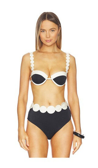 Ancora Solara Bikini Top in Black,White. - size S | Revolve Clothing (Global)