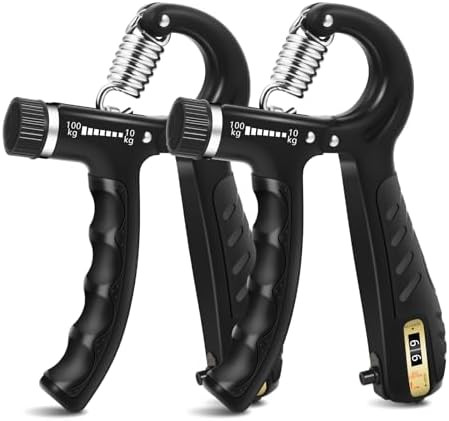 2PCS Grip Strength Trainer with 22-220Lbs (10-100kg) Adjustable Resistance, Hand Gripper, Forearm... | Amazon (US)