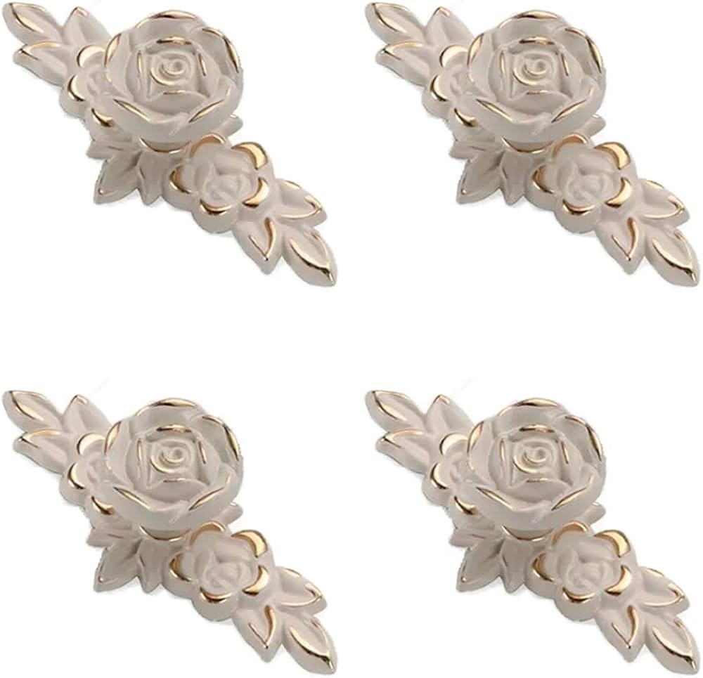 Joyindecor Antique Euro Rose Cabinet Knobs with Backplate, Vintage Kitchen Zinc Alloy Flower Draw... | Amazon (US)