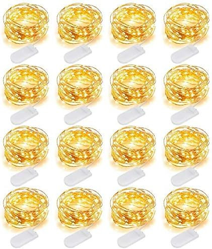 MUMUXI 16 Pack Fairy Lights Battery Operated (Included) 10ft 30 LED Mini String Lights Waterproof... | Amazon (US)