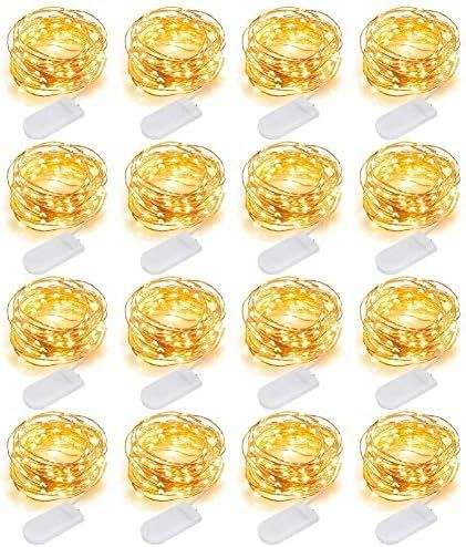 MUMUXI 16 Pack Fairy Lights Battery Operated (Included) 10ft 30 LED Mini String Lights Waterproof... | Amazon (US)