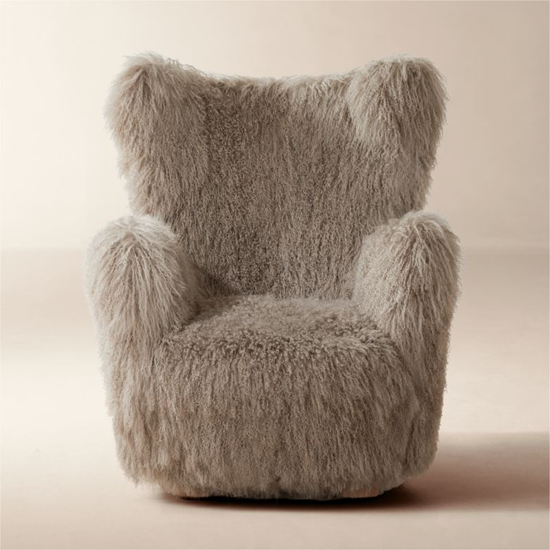 Bozzi Taupe Mongolian Sheepskin Accent Chair + Reviews | CB2 | CB2