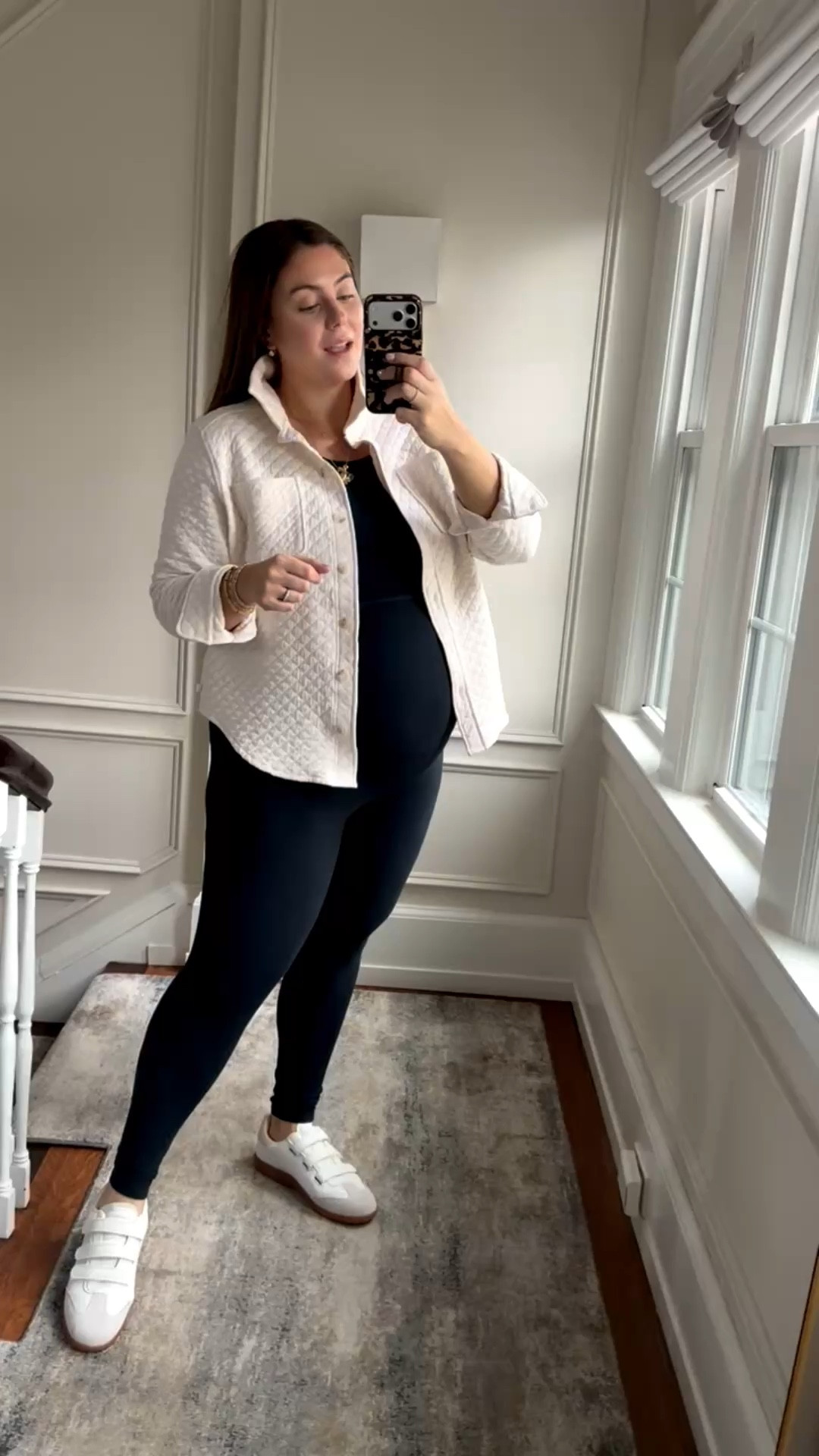 Wearing size 1X in one-piece from @spanx (old style - sharing similar - use CARALYN15 on your first order for 15% off), XL in quilted jacket. 

#LTKMidsize #LTKSpringSale #LTKBump