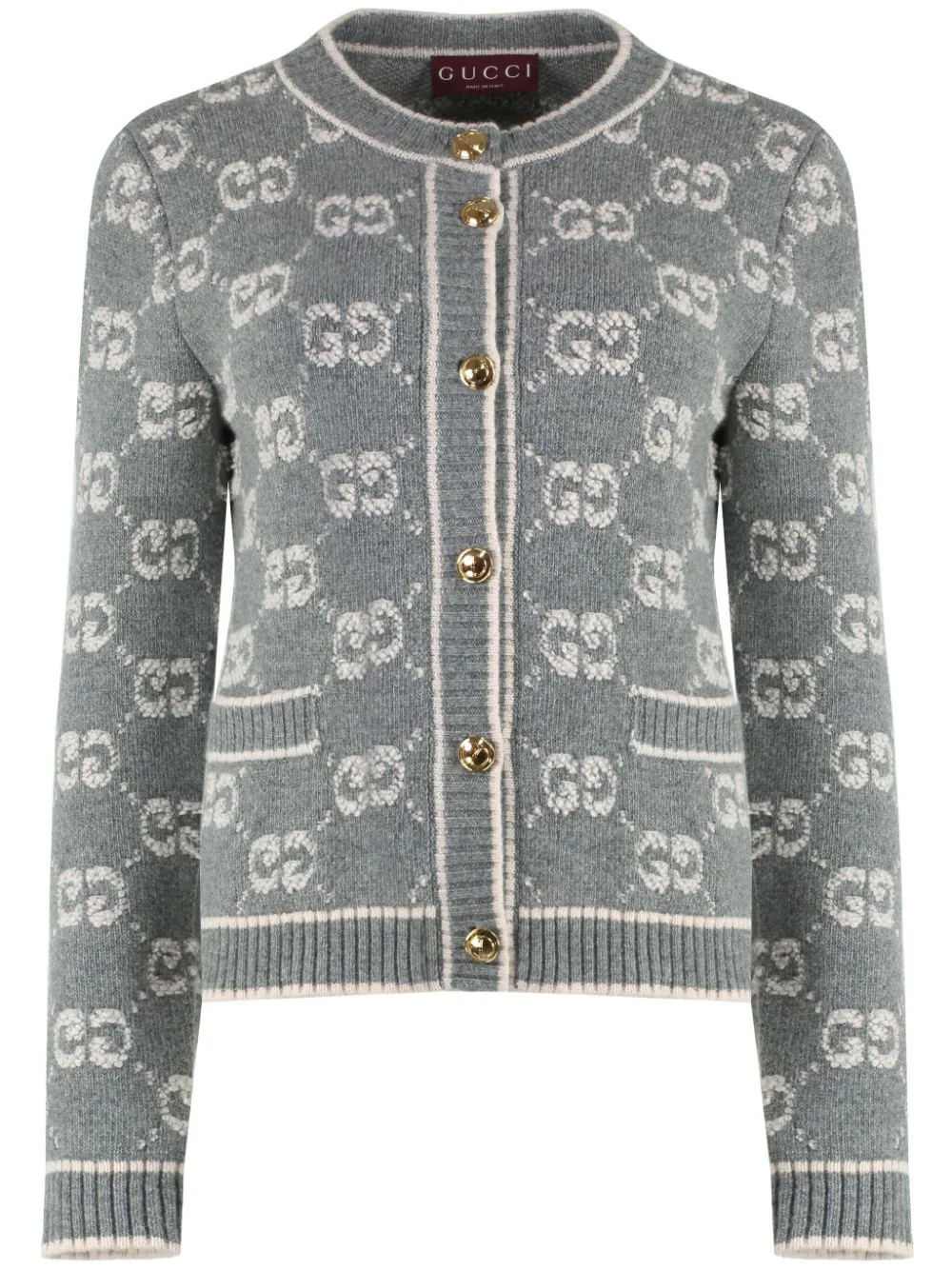 Gucci GG jacquard wool bouclé cardigan - Grey | Farfetch Global