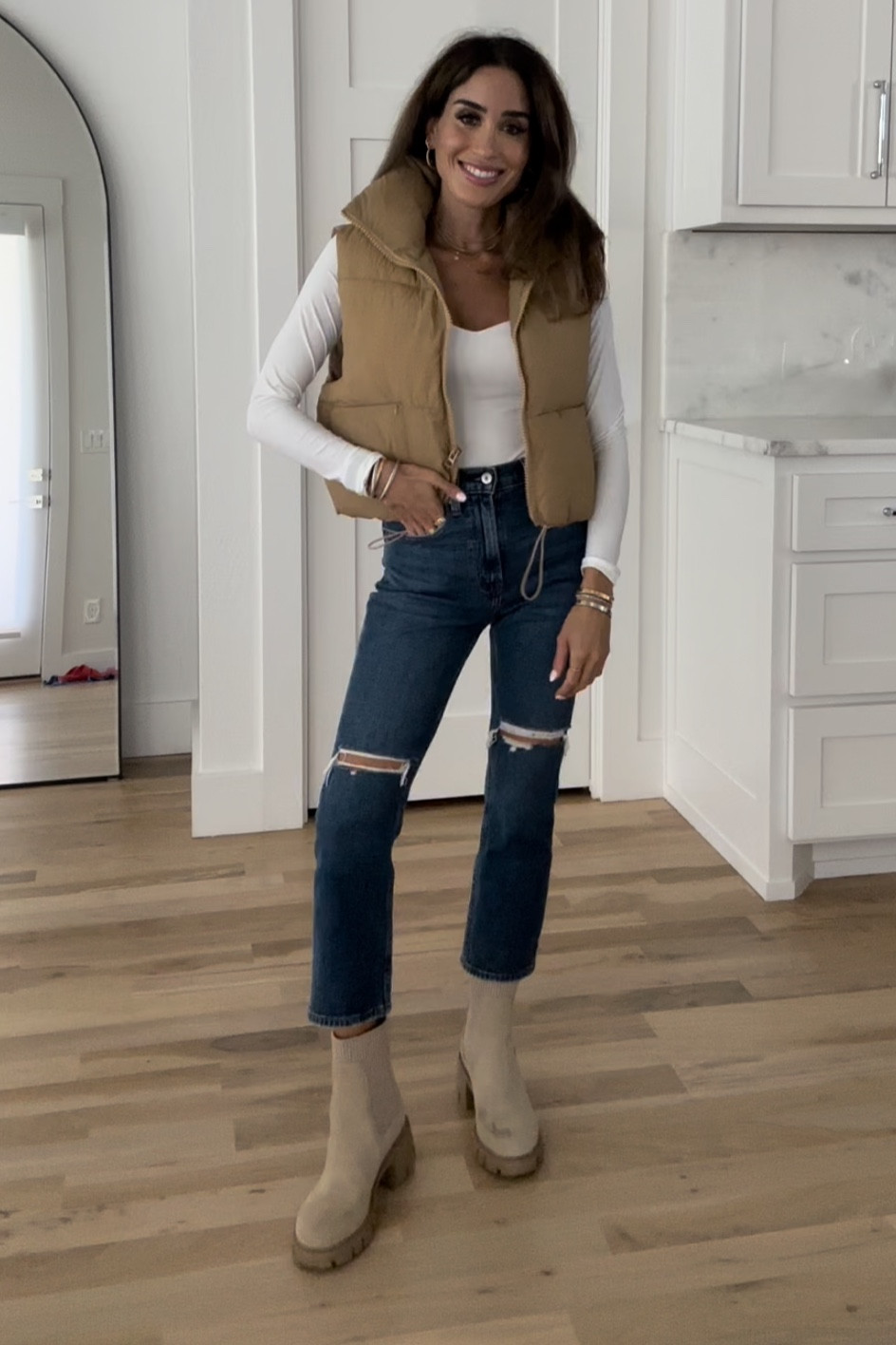 Fall outfit idea: ankle jeans petite Friendly size 24 short, Amazon white bodysuit size Xs, cropped puffer vest size s

#LTKfindsunder50 #LTKSeasonal #LTKfindsunder100