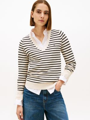 Stripe V-Neck Sweater | Tommy Hilfiger | Tommy Hilfiger (US)