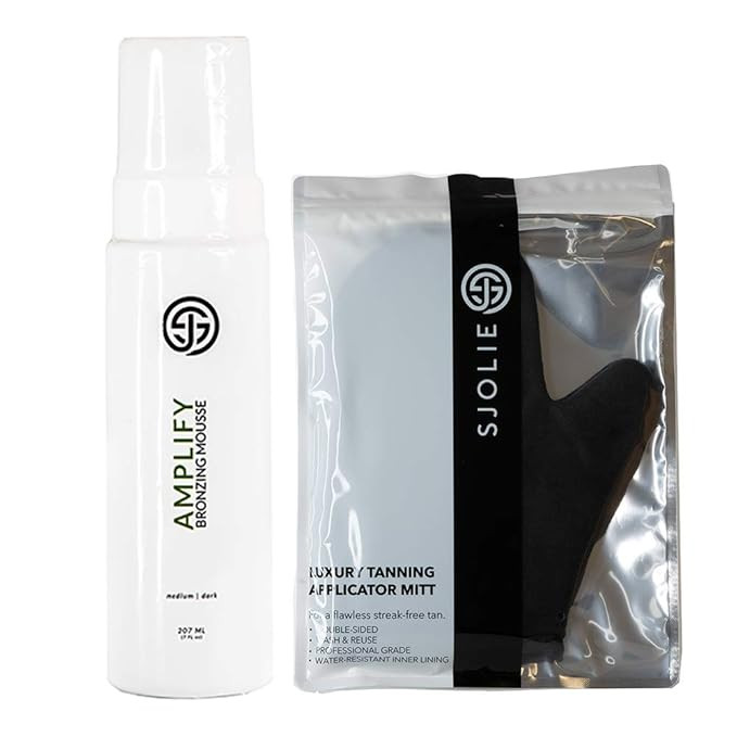 Self Tan Bronzing Mousse + Tanning Mitt Combo Pack - Organic Medium/Dark - Express Color | Amazon (US)