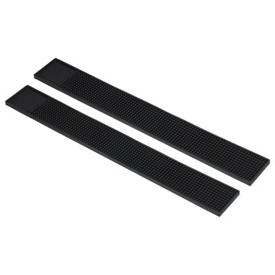 Unique Bargains Non-Slip Heat Resistant Easy Clean Reusable Bar Mat 2 Pcs Black 23.6" x 3" x 0.5" | Target