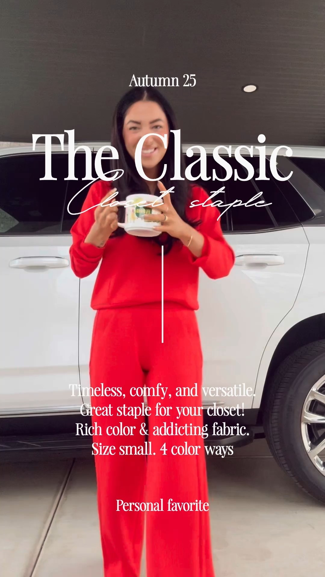 Size small! I would say if you get one item for yourself the fall let it be this set! This will be something that is in your closet for many many many years
