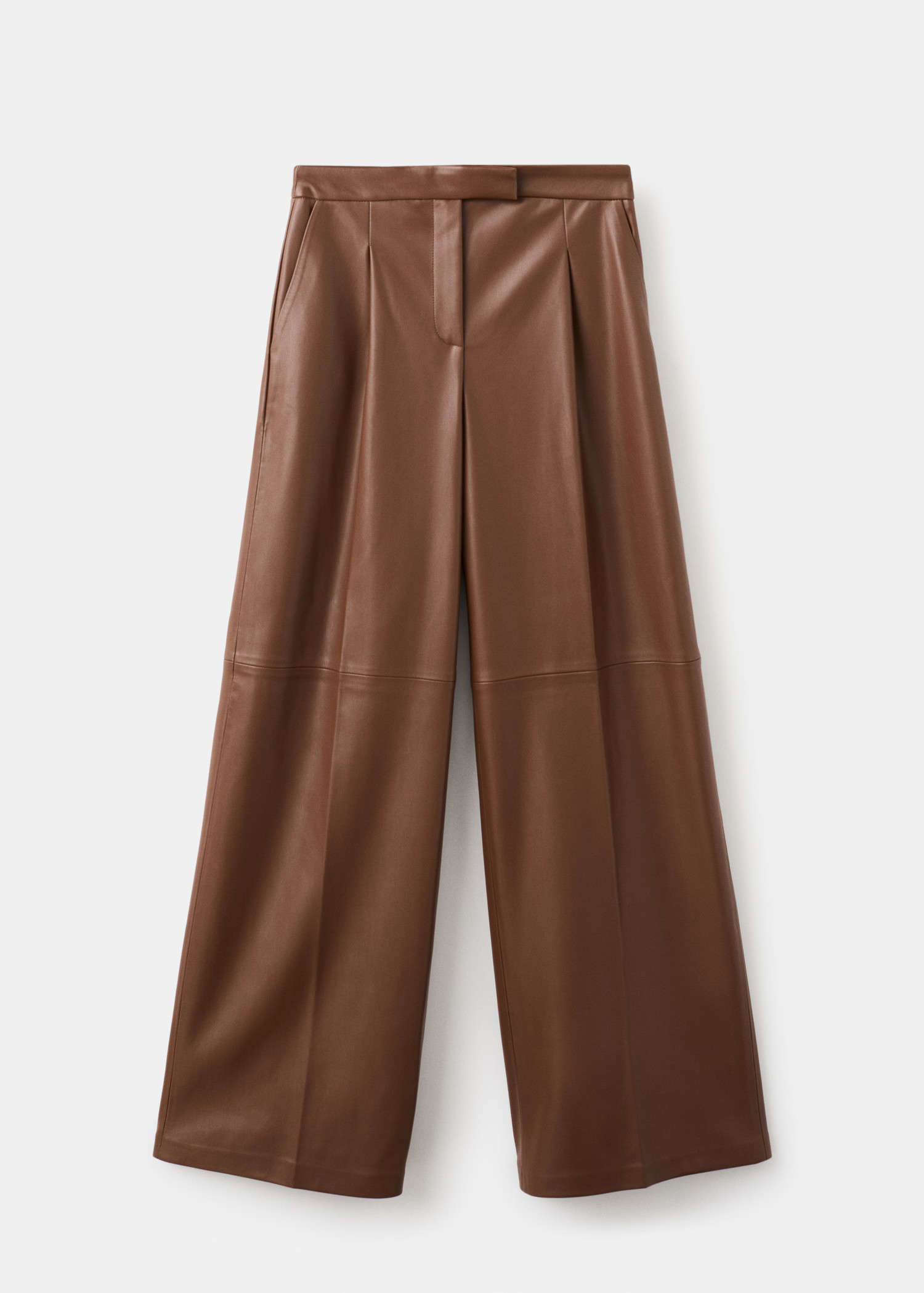 Wide-leg faux-leather pants | Mango (US/MX/AU)