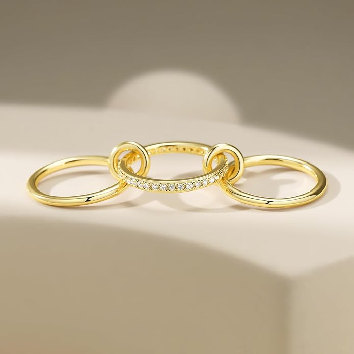 Elegant Pave Stackable Rings for Women - Non Tarnish Rings Set, Perfect for Everyday Wear, Fashio... | Amazon (US)