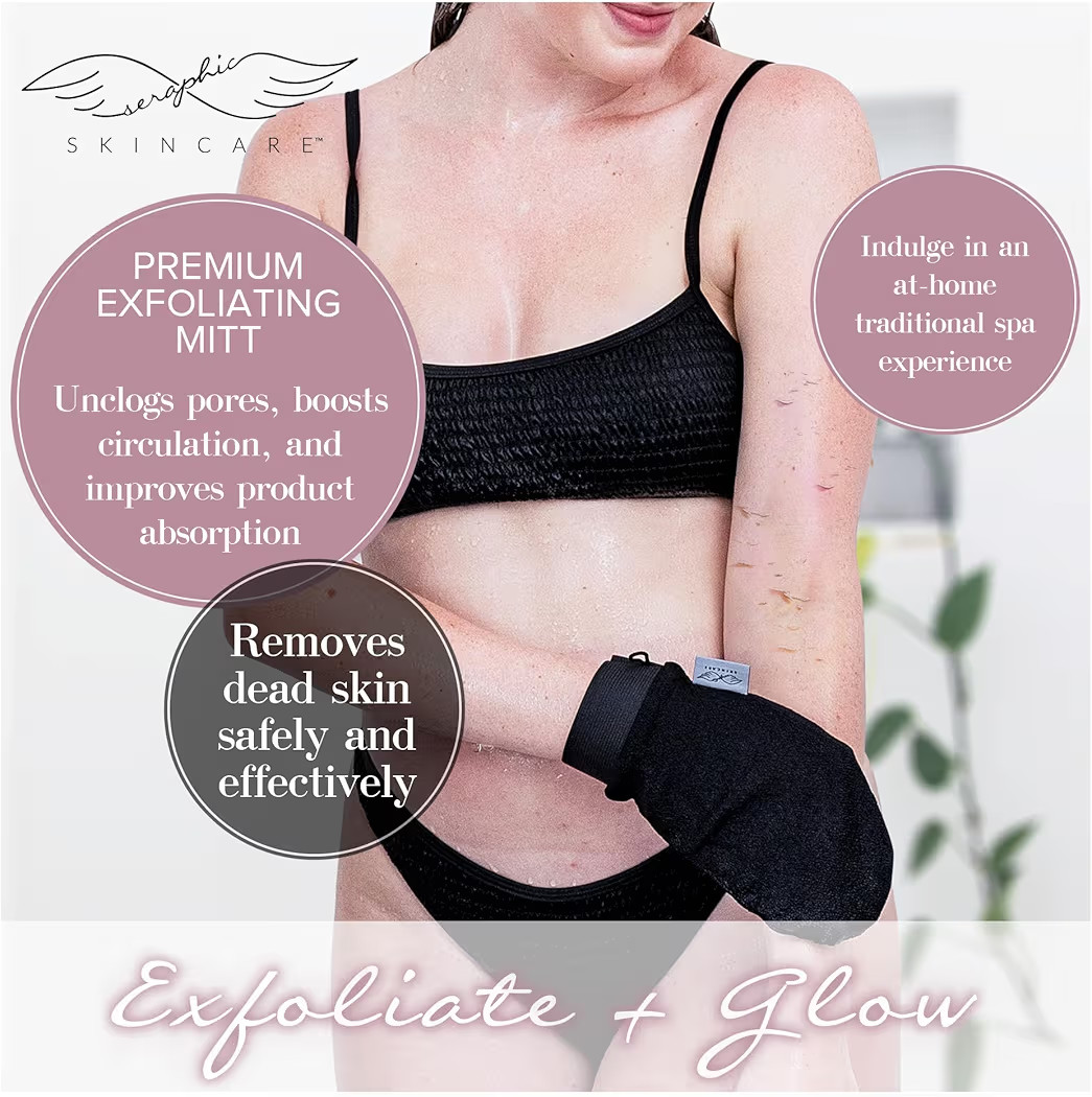 Seraphic Skincare (Original) Premium Exfoliating Mitt for Body (1pc) – 100% Vegan Viscose Tradi... | Amazon (US)