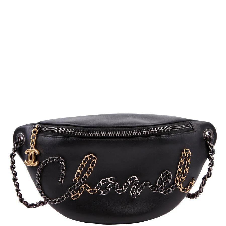 Chain Signe Belt Bag RFID Black | Keeks Designer Handbags