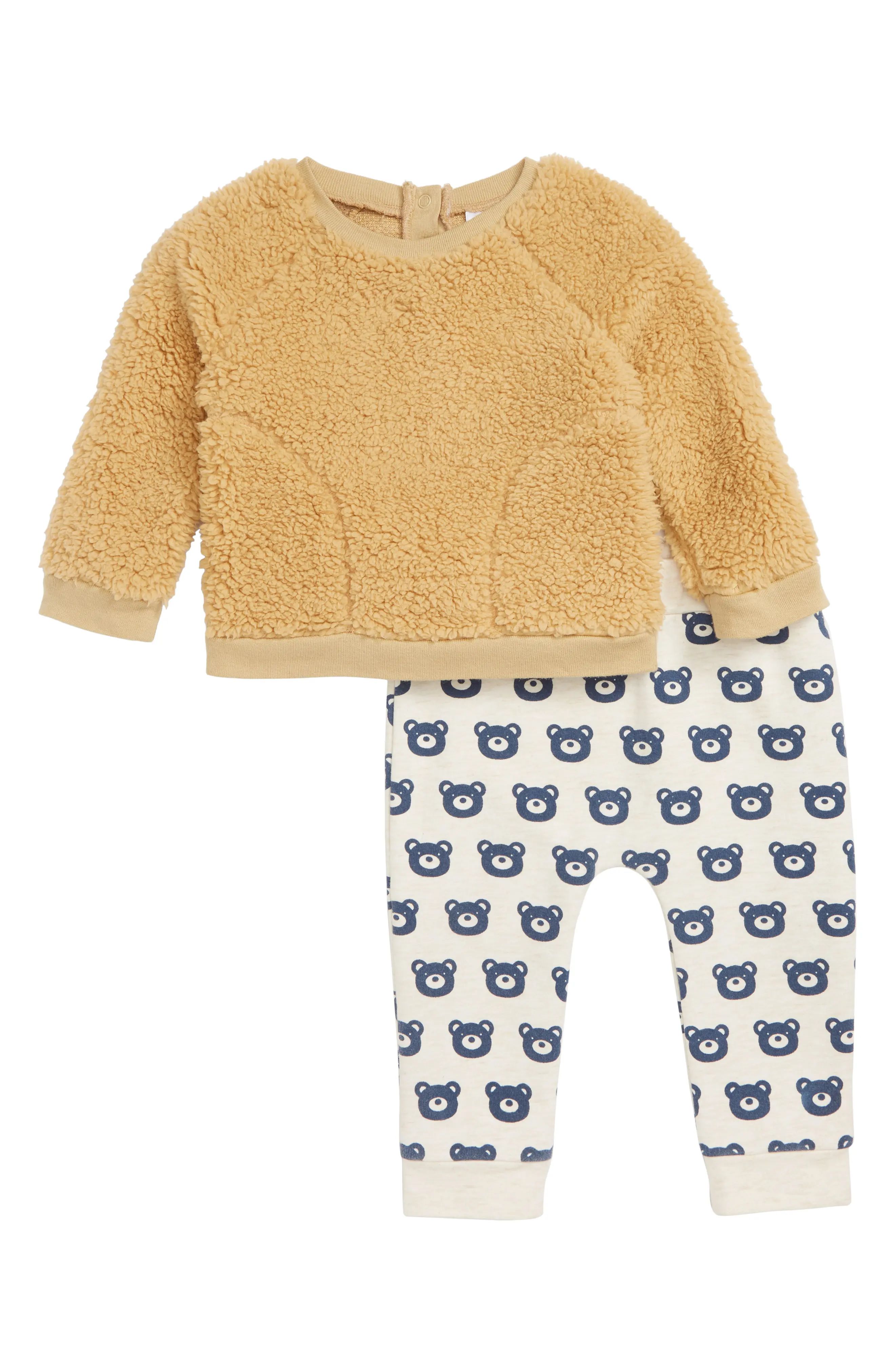 Infant Boy's Nordstrom Baby Cozy Faux Fur Sweatshirt & Pants Set | Nordstrom