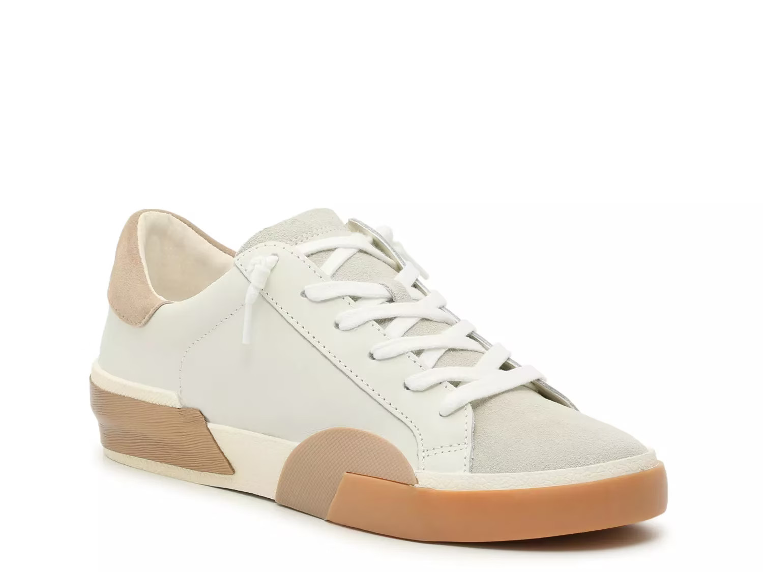 Dolce Vita Zina Court Sneaker | Women's | White/Taupe | Size 10 | Sneakers | DSW