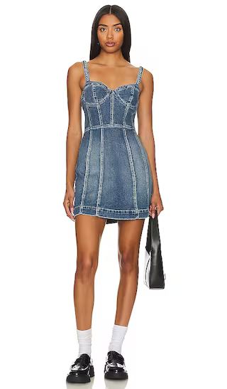 Raylene Bustier Mini Dress in Avery Blue | Revolve Clothing (Global)