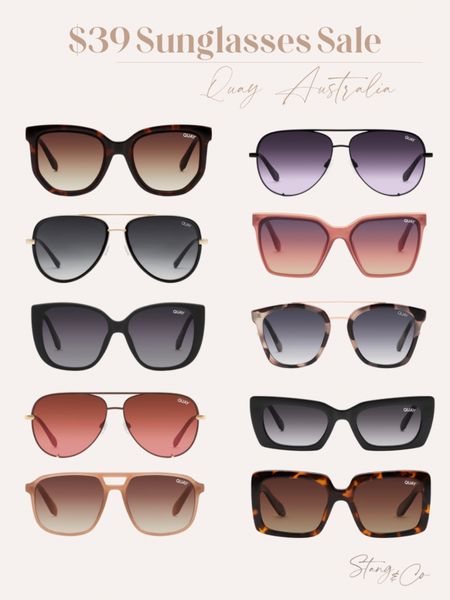 Quay Australia has a bunch of sunglasses on sale for only $39! There are a ton of styles, including aviator, tortoise, square, round, polarized, and more!

Follow my shop @stangandco on the @shop.LTK app to shop this post and get my exclusive app-only content!

#liketkit #LTKunder50 #LTKsalealert #LTKstyletip