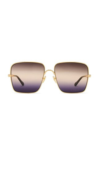 Aly Square Sunglasses in Gold & Blue | Revolve Clothing (Global)